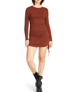 Steve Madden Dresses # 1 Crush Long Sleeve Adjustable Rib Knit Mini Dress
