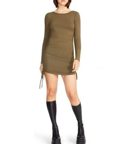 Steve Madden Dresses # 1 Crush Long Sleeve Adjustable Rib Knit Mini Dress -Steve Madden Sales Store 61dattZfjiL. AC SR736920